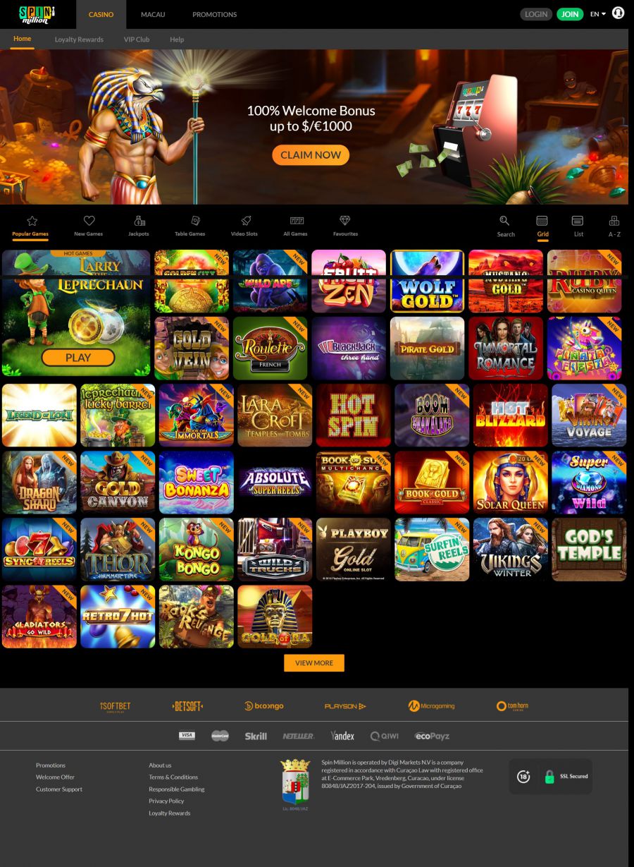 Spin Million Casino  screenshot