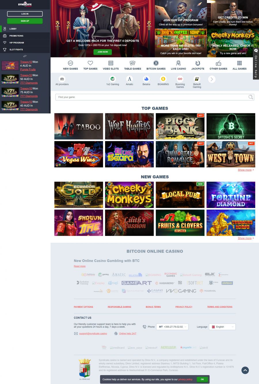 Syndicate Casino  screenshot