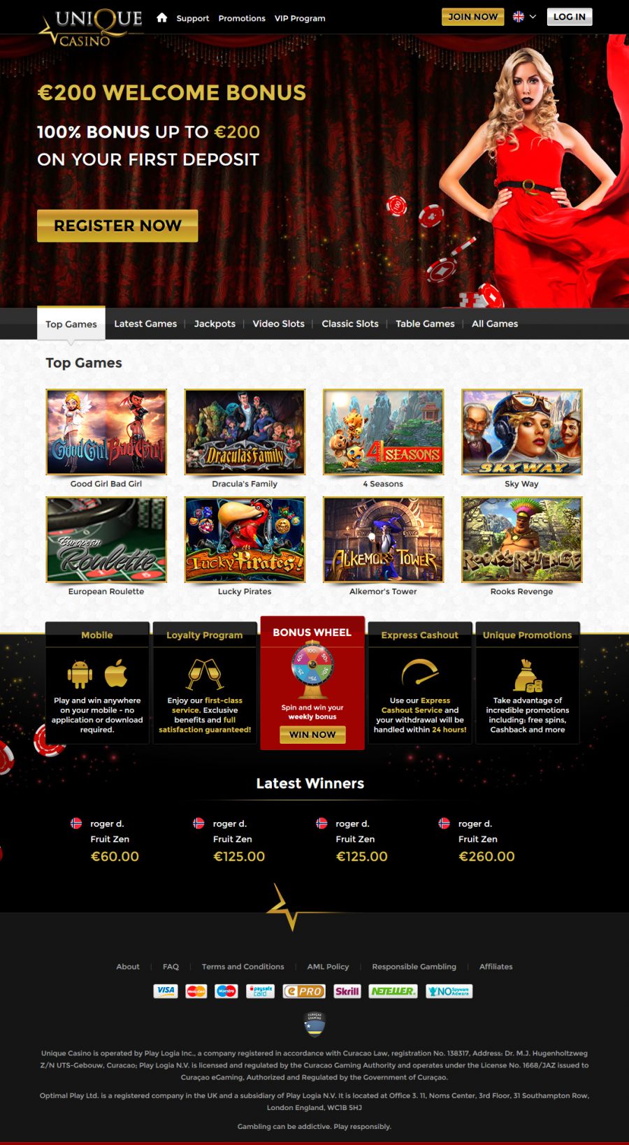 Unique Casino  screenshot