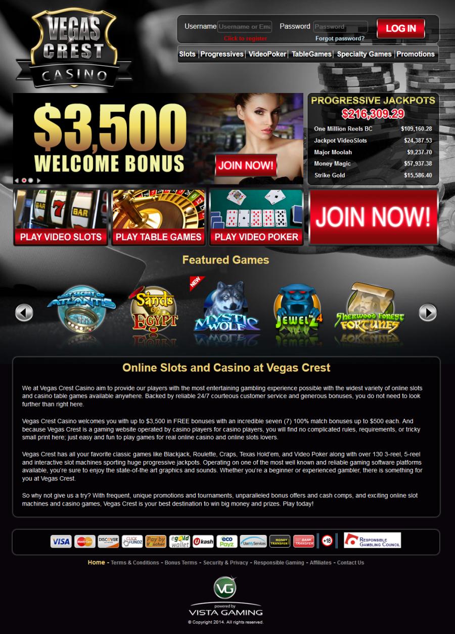 Vegas Crest Casino  screenshot