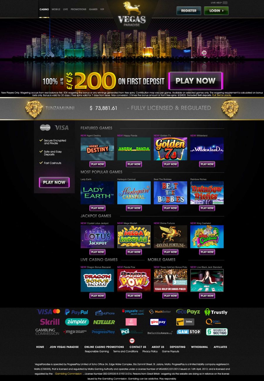 Vegas Paradise Casino  screenshot