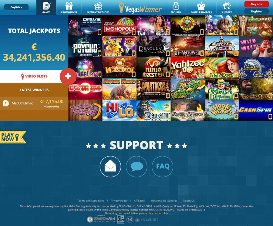 VegasWinner Casino DK  screenshot