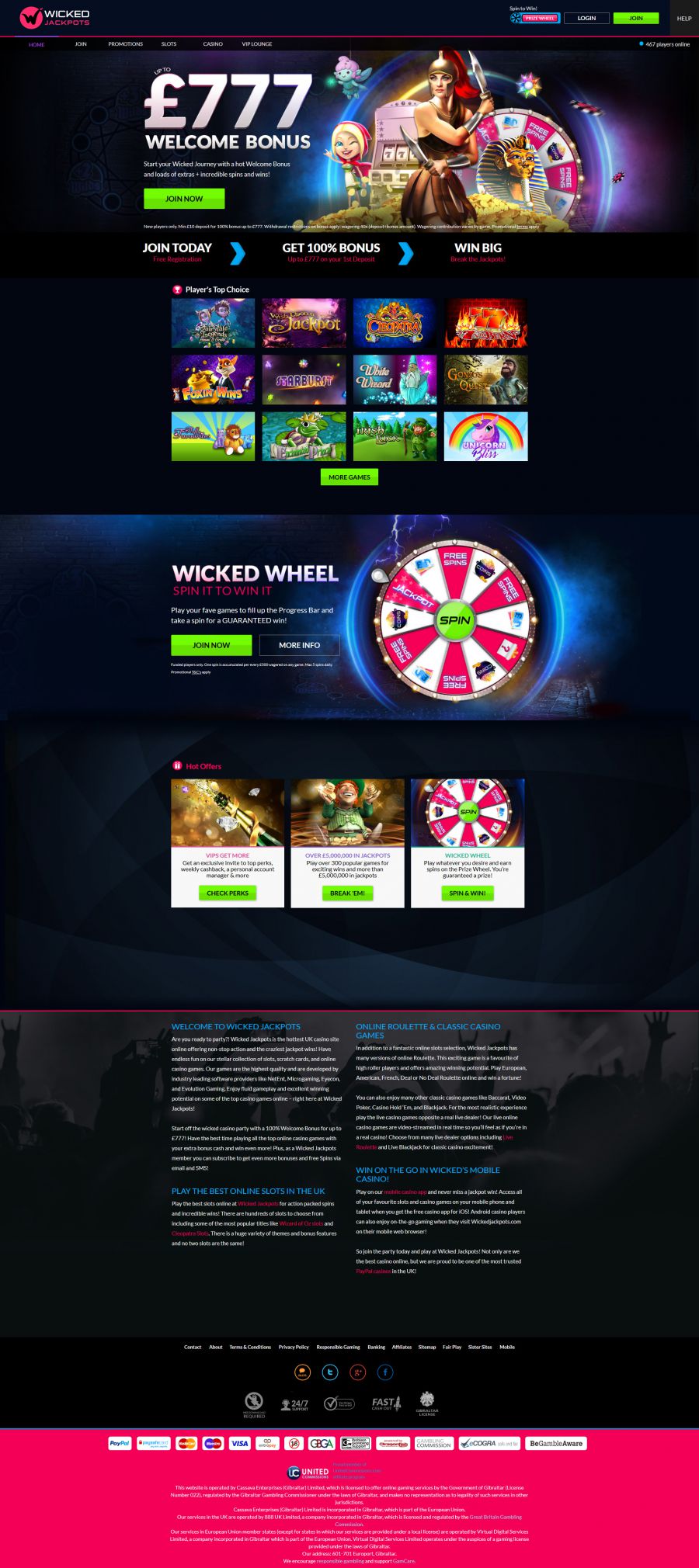 Wicked Jackpots Casino  screenshot